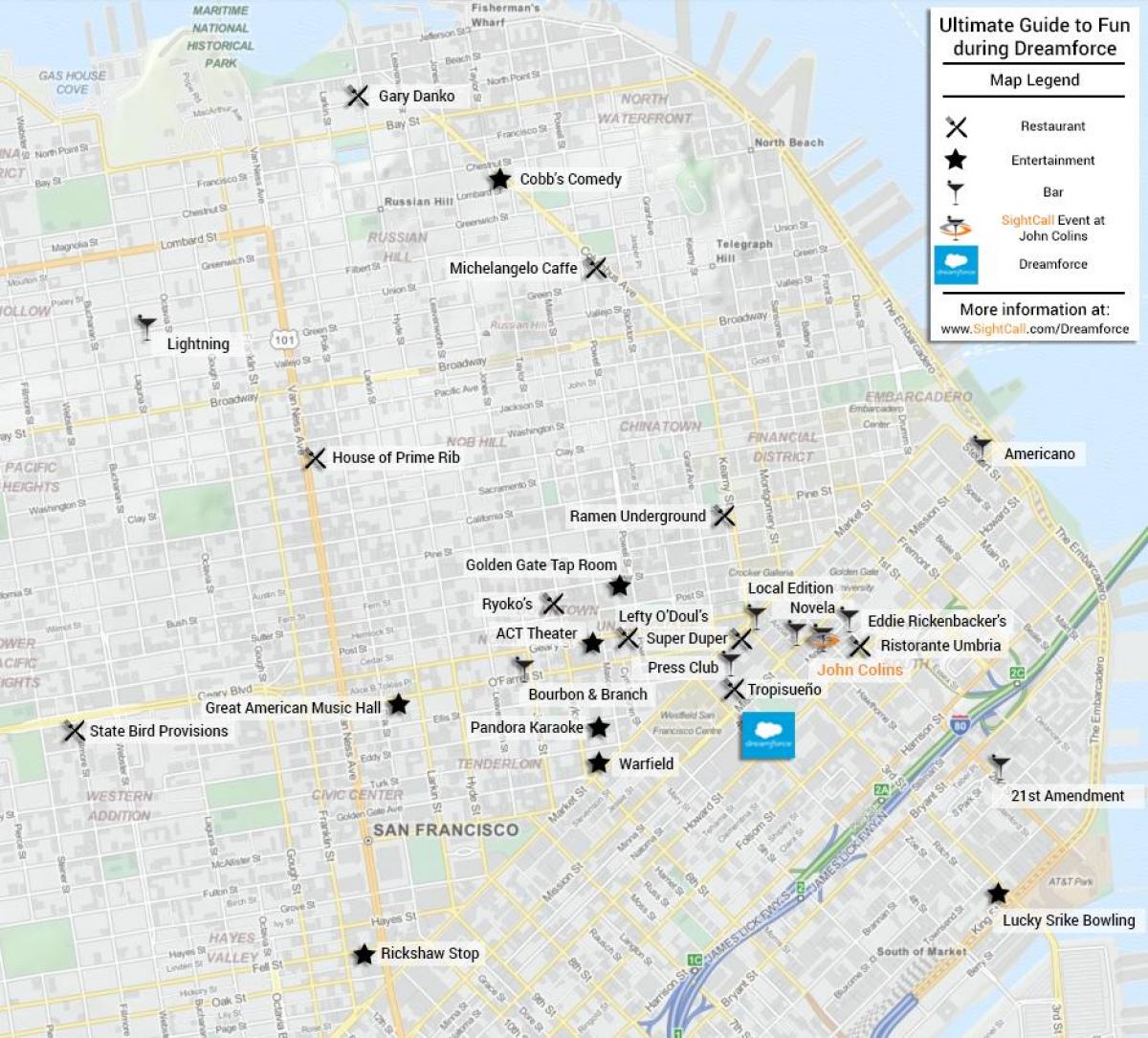 Карта Сан Франциско-бар