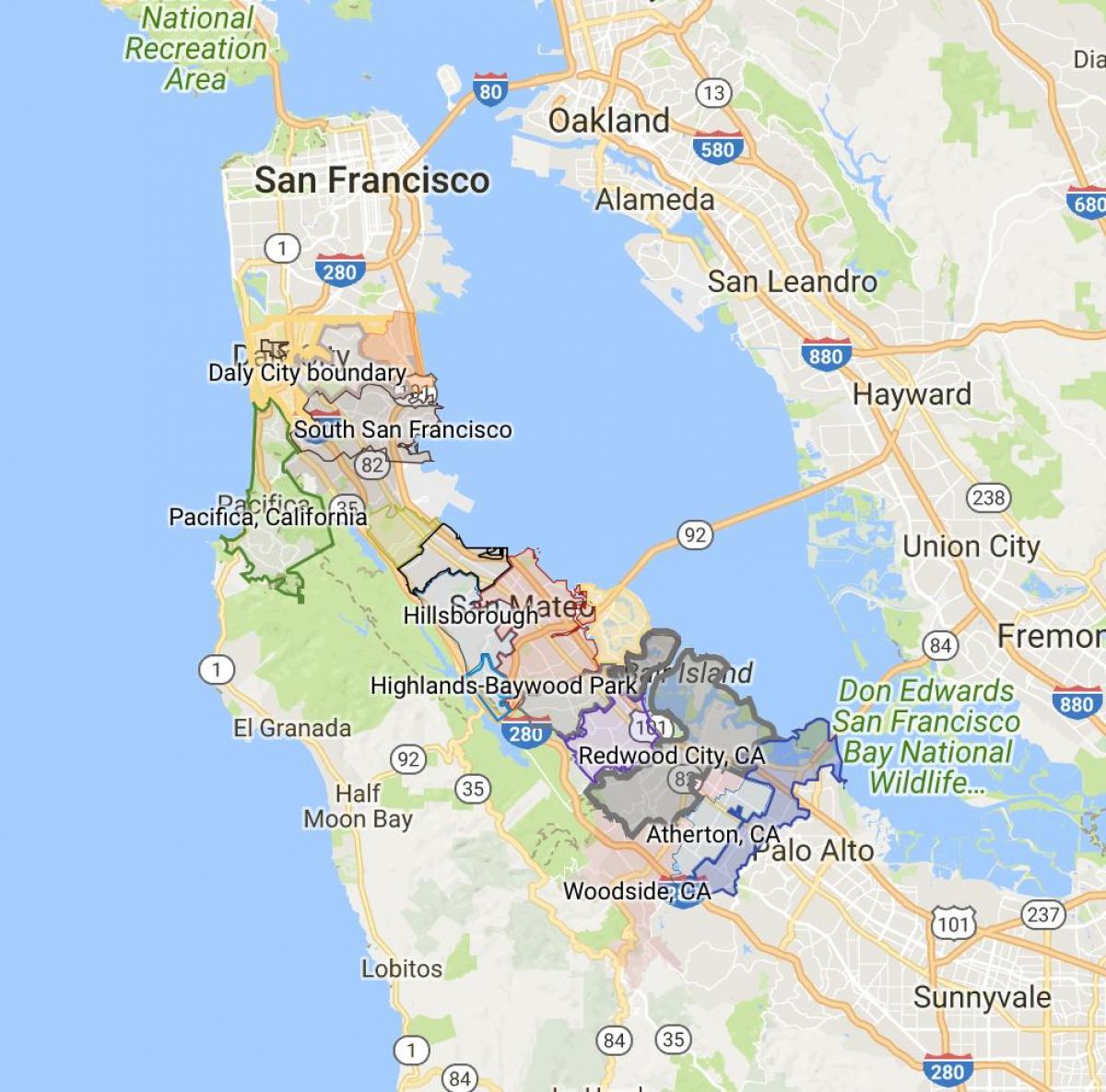 Карта граница Сан-Франциско 