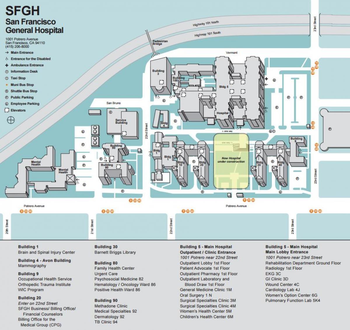 Мапу кампуса SFgh 