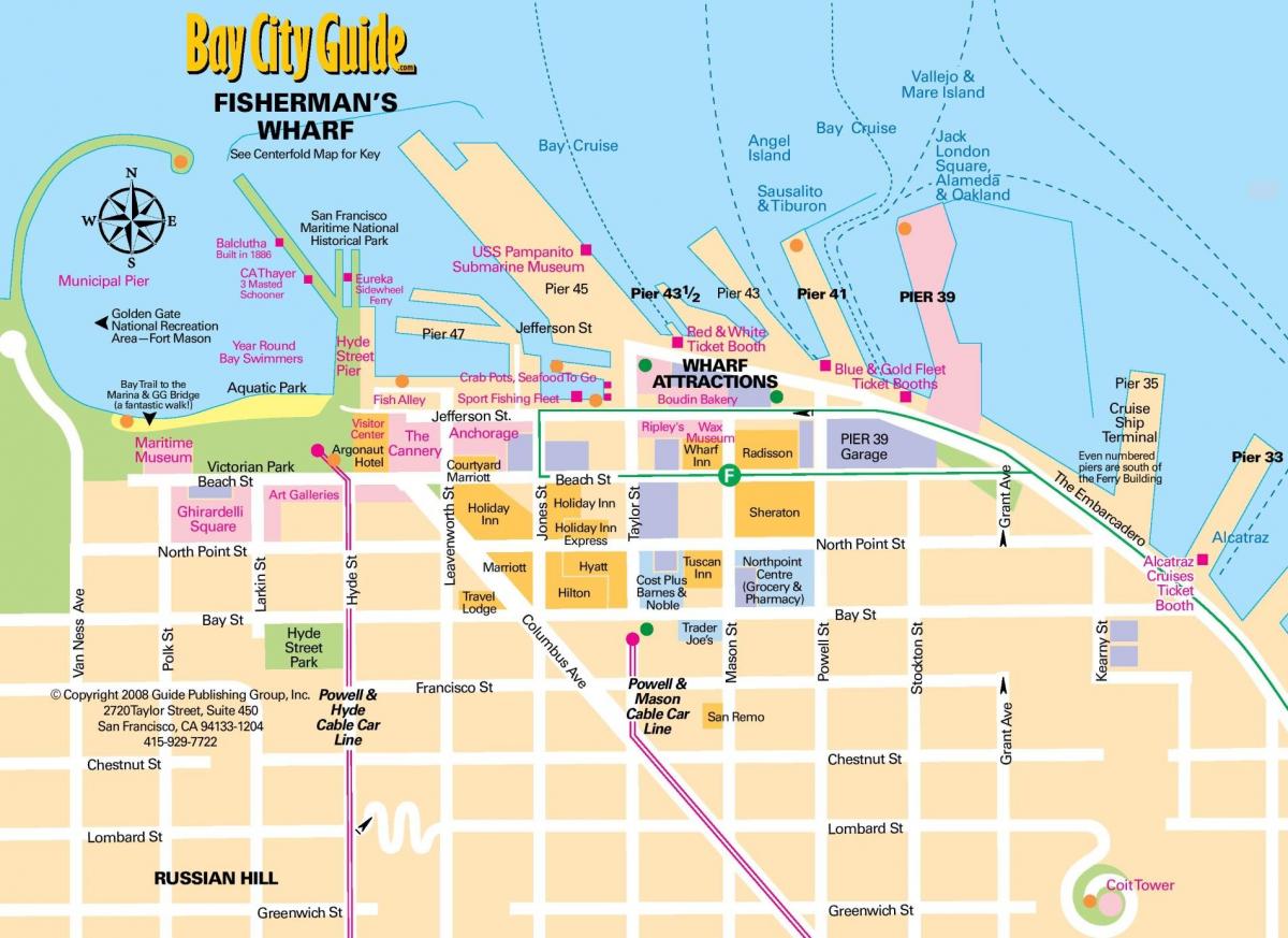 карта Рибарско пристаниште Сан-Франциско