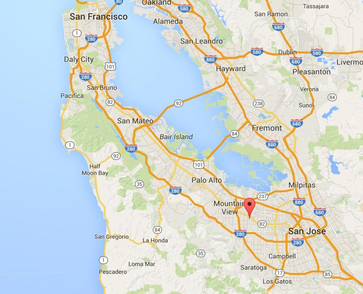 мапа градова Силиконске долине 