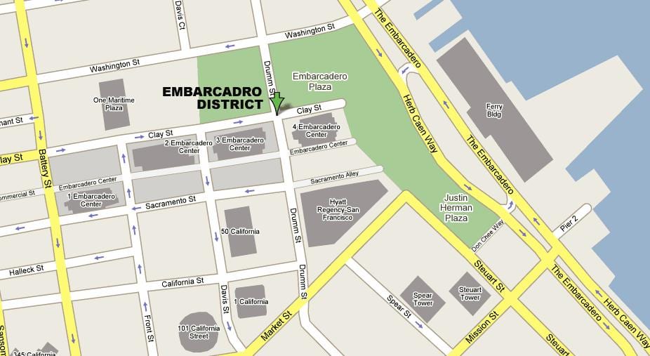 Карта Embarcadero Сан-Франциско