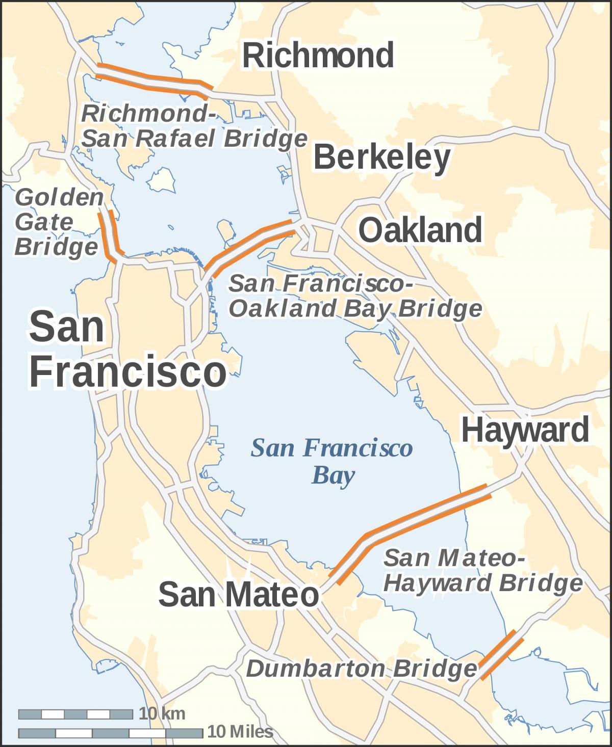 карта Сан Франциску мост Голден гејт