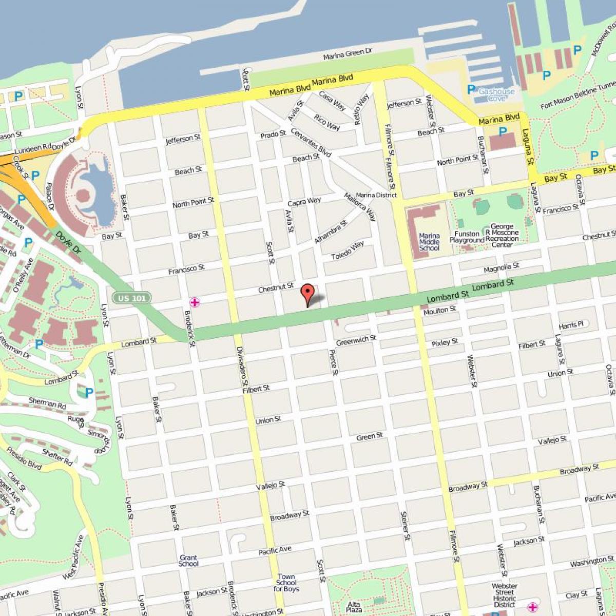 Карта Ломбард стреет Сан Францисцо