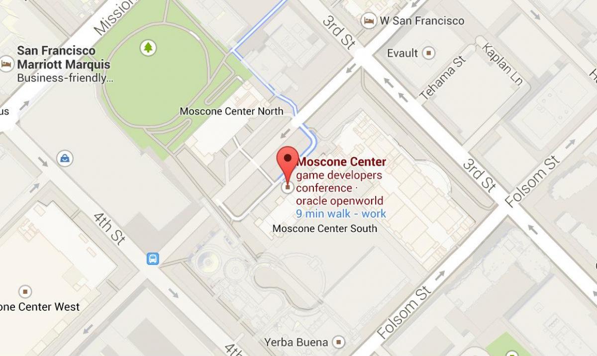 Карта конференцијски центар Moscone у Сан Франциску