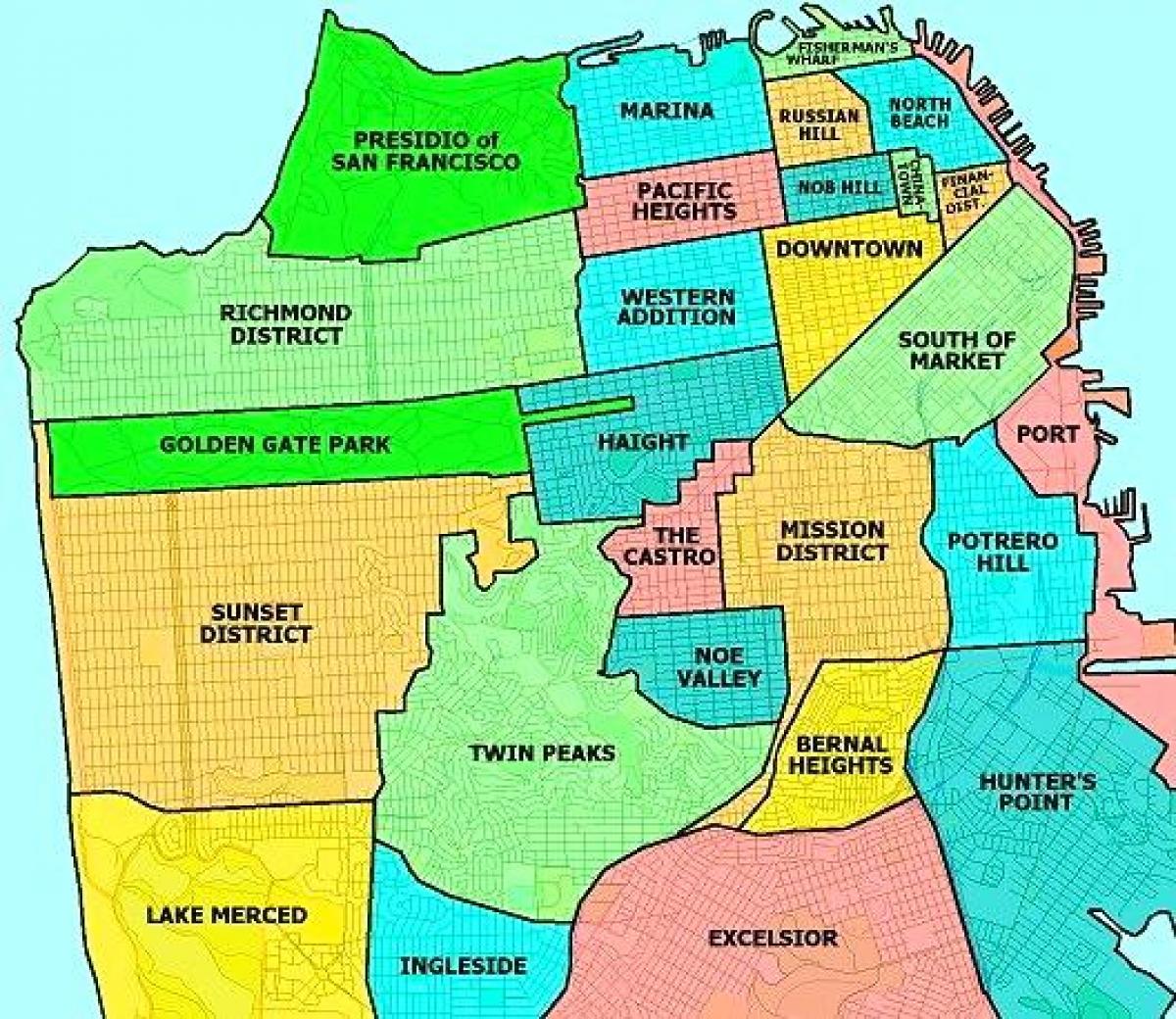 предграђу Сан Франциску мапи