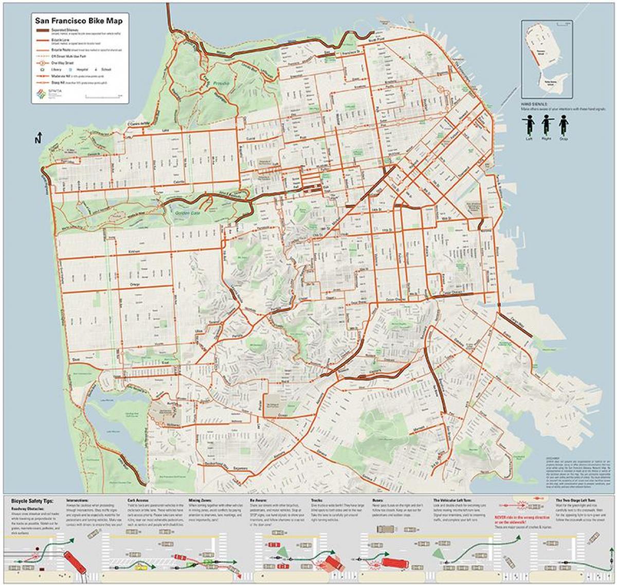 Сан Франциско бицикл мапи