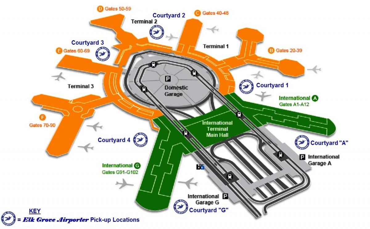 СФО међународног терминала за доласке мапи 