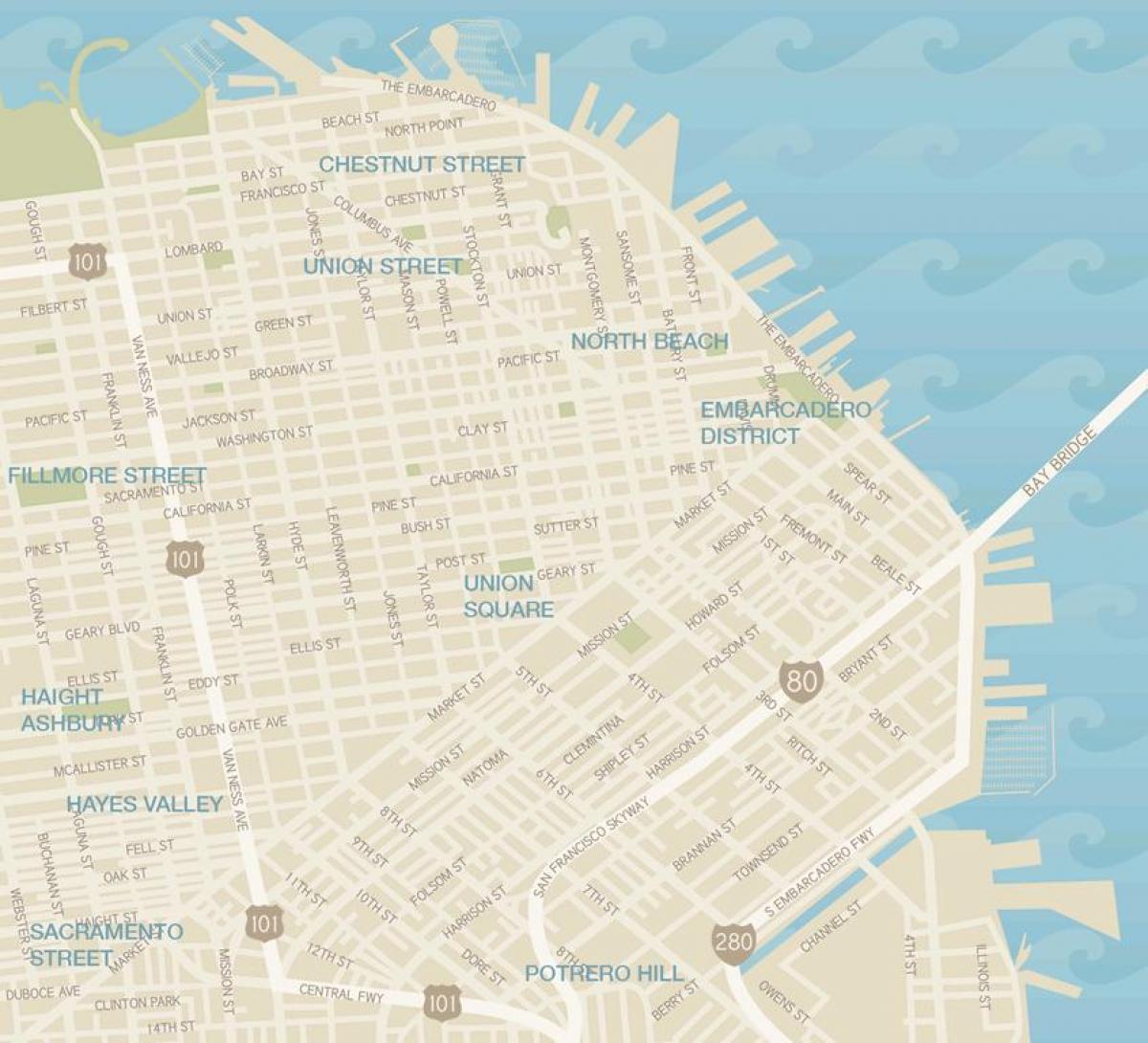 Карта Сан Франциску Гармент