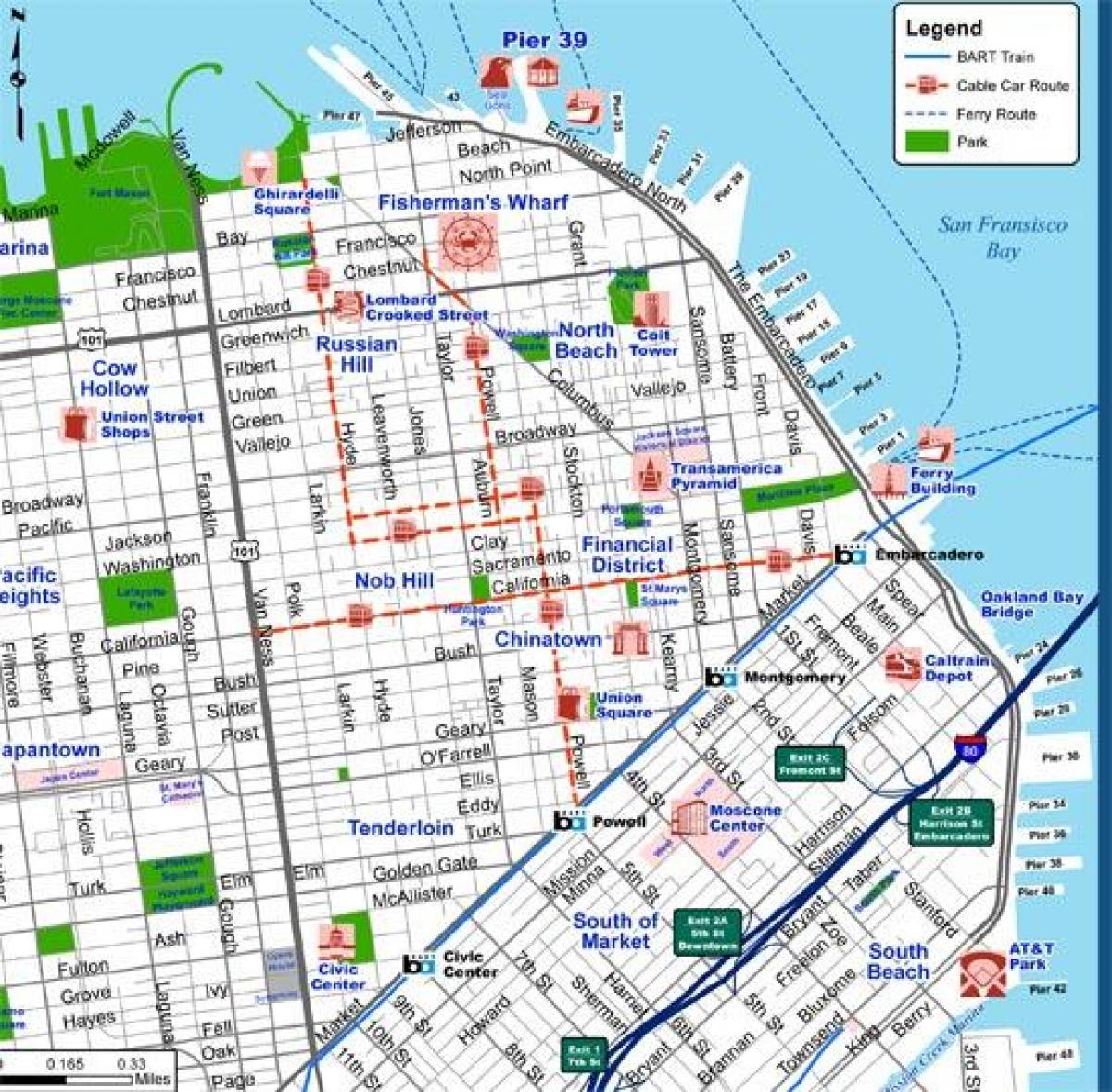 Карта улицама града Сан франциска 