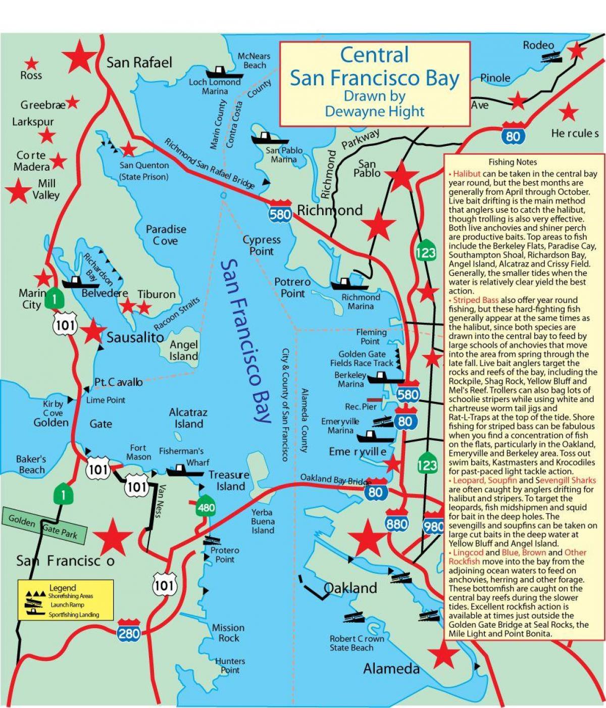 Карта Сан Франциску риболов 