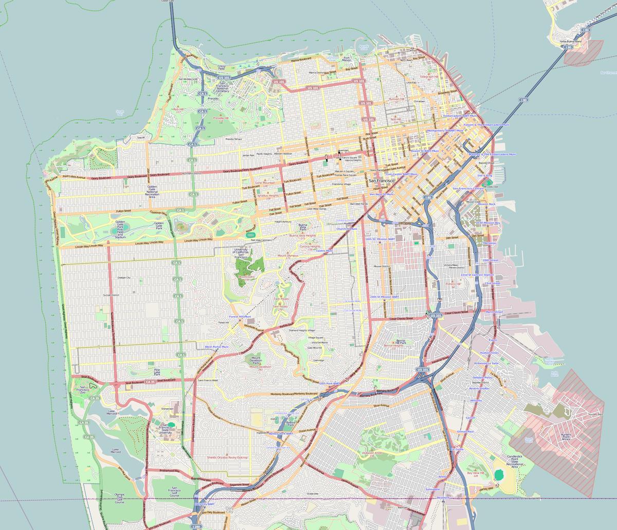 Карта Сан Франциску скице