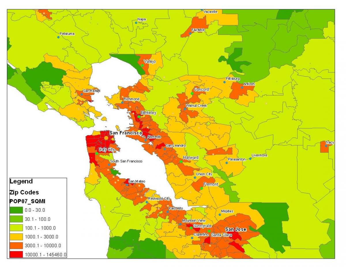 Карта становништва Сан-Франциско 