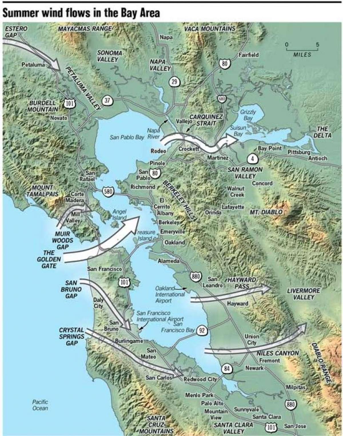 Карта Сан Франциску микроклиме