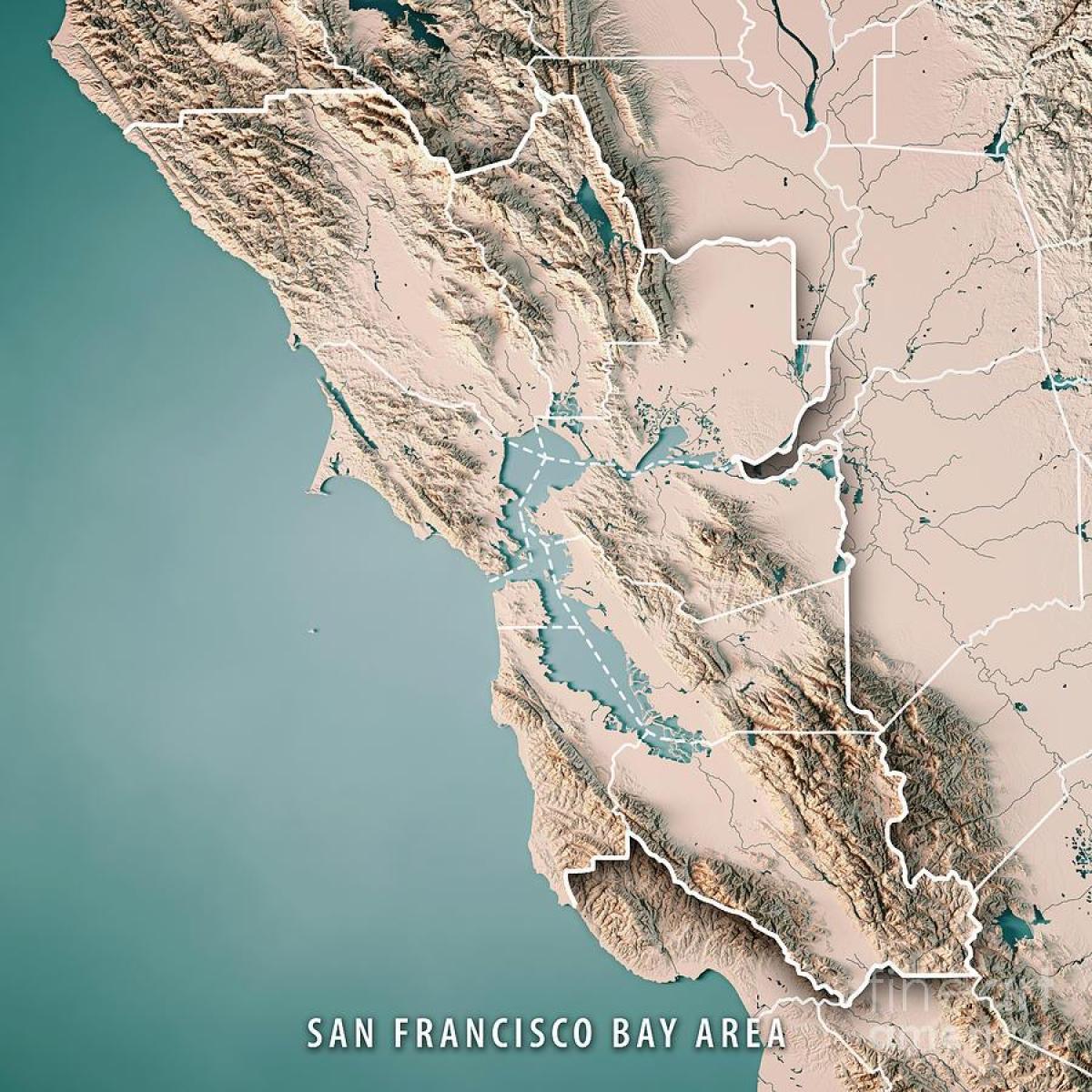 Карта Сан Франциску топографске 