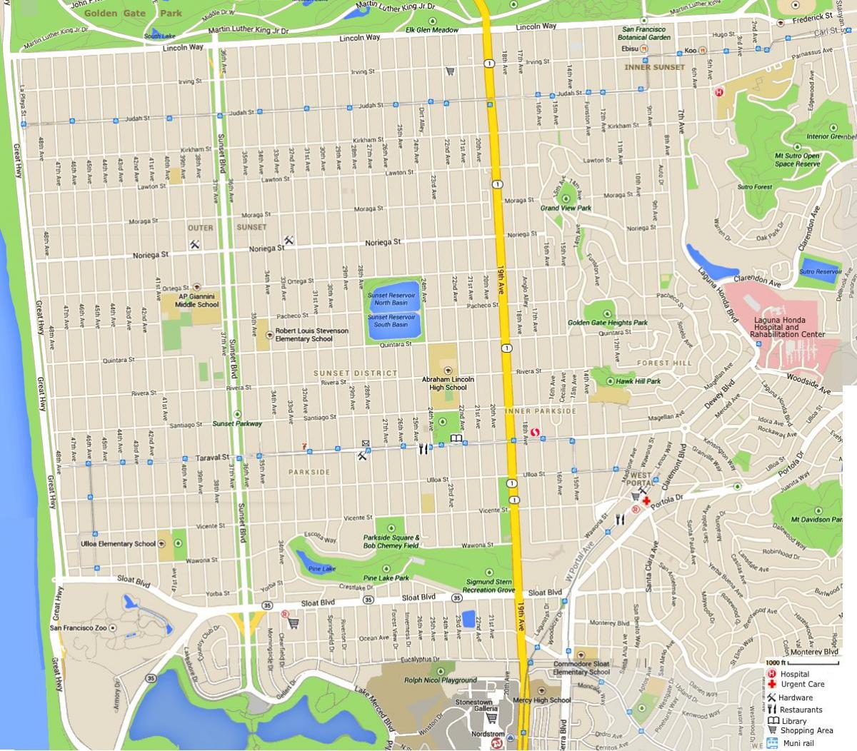 Карта Твин Пеакс у Сан Франциску