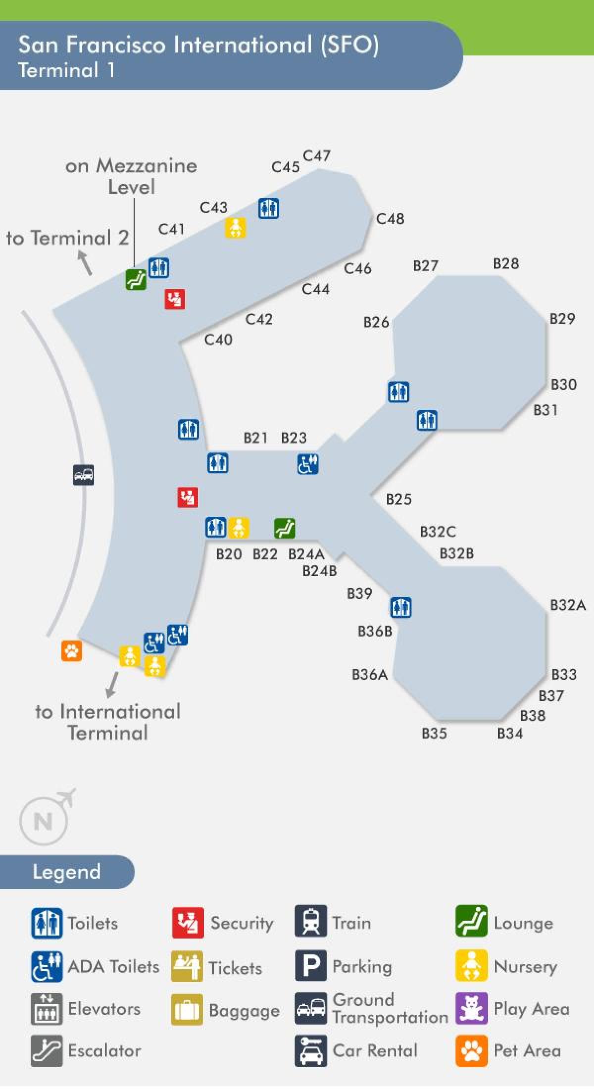 Терминал аеродрома у Сан Франциску 1 карта
