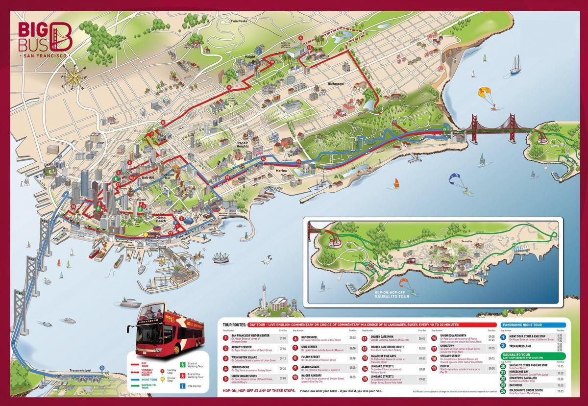 Аутобус тура у Сан Франциску мапи