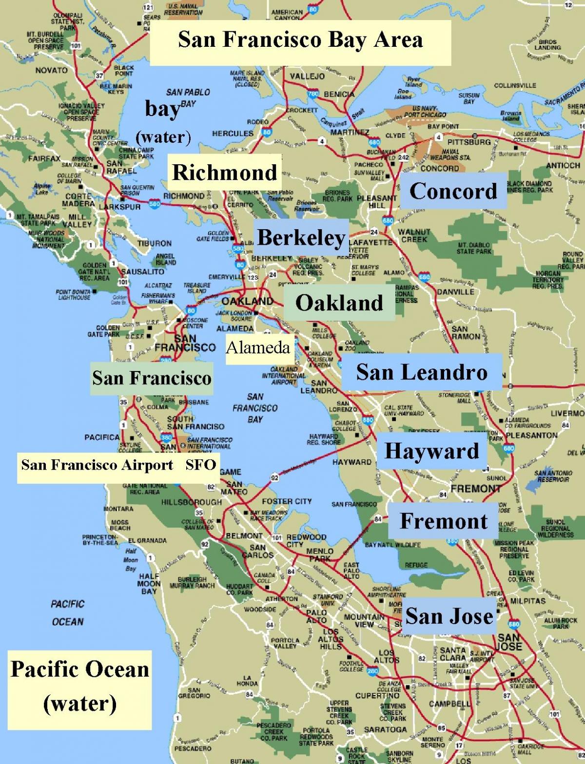 карта Сан Франциску, Калифорнија
