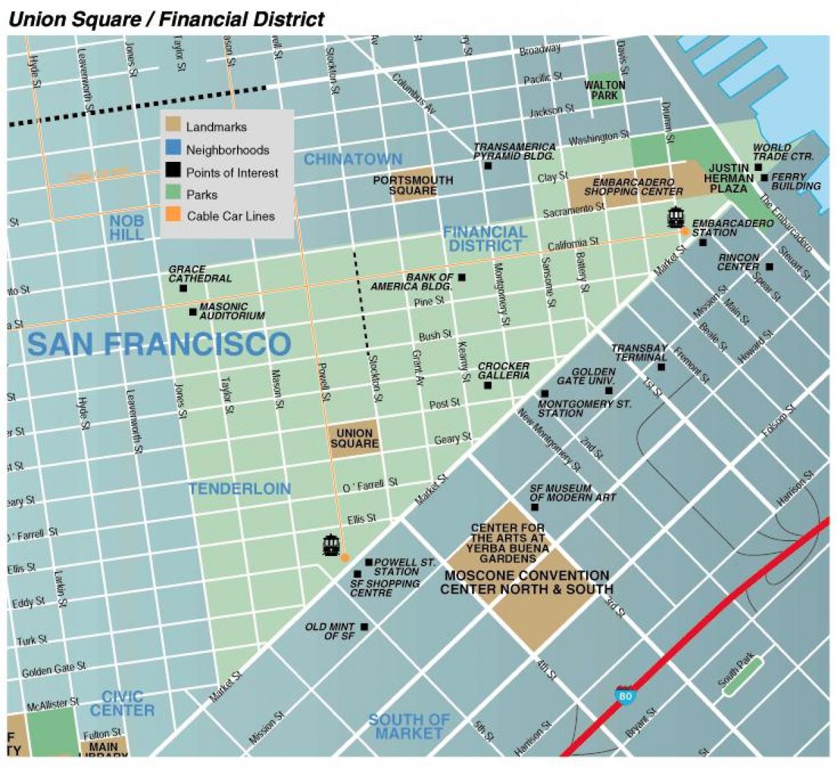 Карта тргу Унион-Сан-Франциско