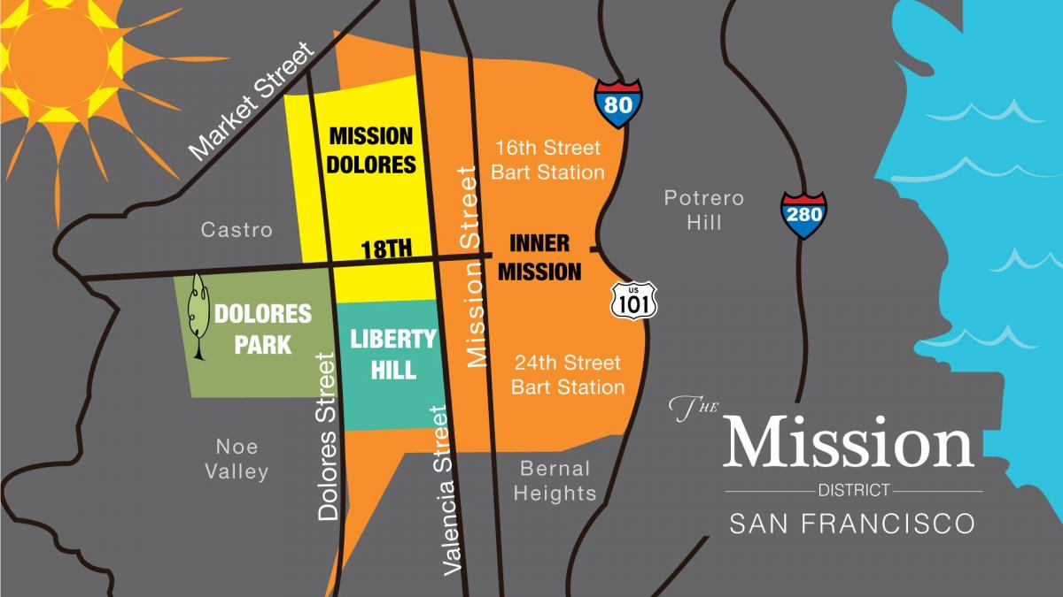 Карта мисије округа Сан франциска