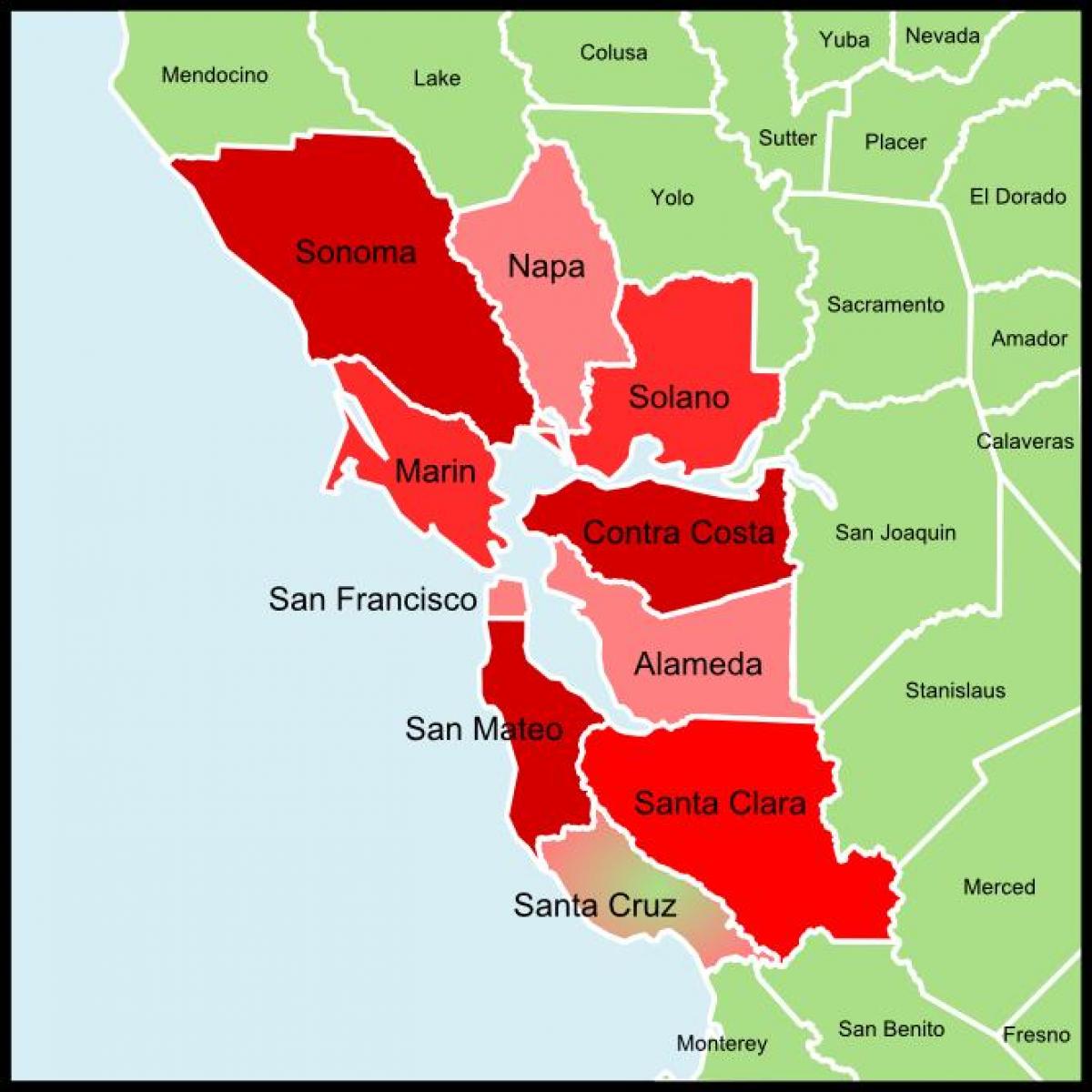 Сан Франциско карта округа