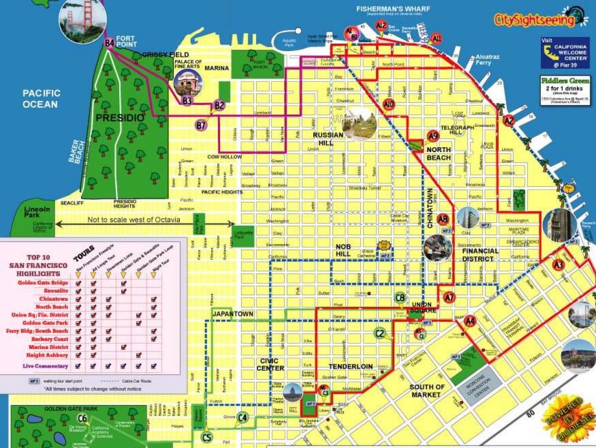 Мапа града Сан франциска пут 