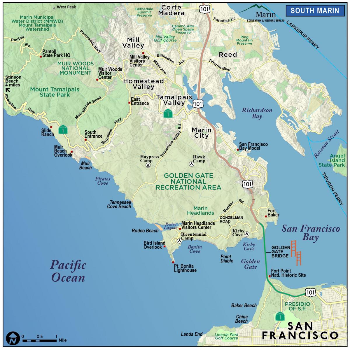Карта редвоодс Сан-Франциско