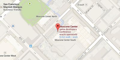 Карта конференцијски центар Moscone у Сан Франциску