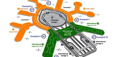 СФО међународног терминала за доласке мапи 