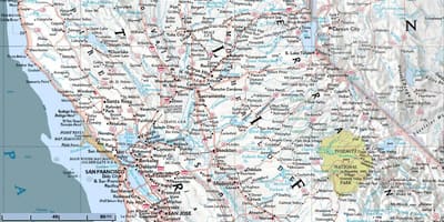 Карта северно од Сан франциска