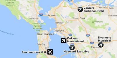 Аеродроми у близини Сан франциска мапи