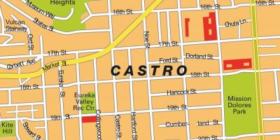 Карта округ Кастро у Сан Франциску