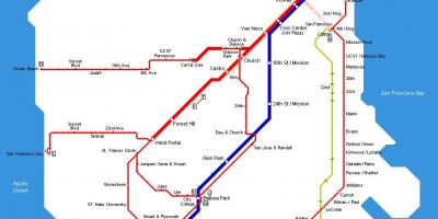 Карта Муни трамвај