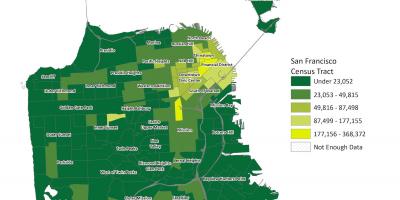Карта густине насељености Сан-Франциско 