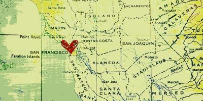 Срце у Сан Франциску мапи
