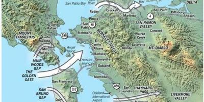Карта Сан Франциску микроклиме