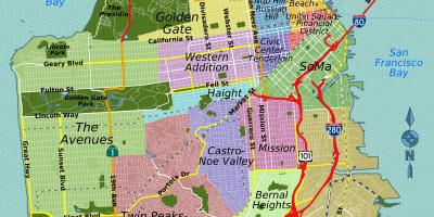 Карта улицама Сан франциска у Калифорнији