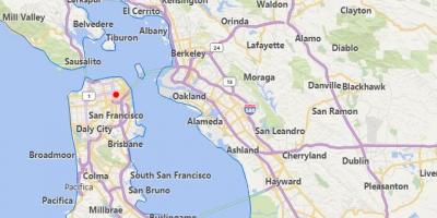 Мапа градова Калифорније, недалеко од Сан франциска