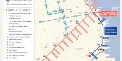 Карта Сан Франциску града је троллеи пут 
